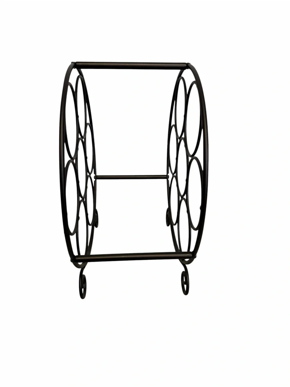 Black Metal Circular 7 Bottle Wine Rack